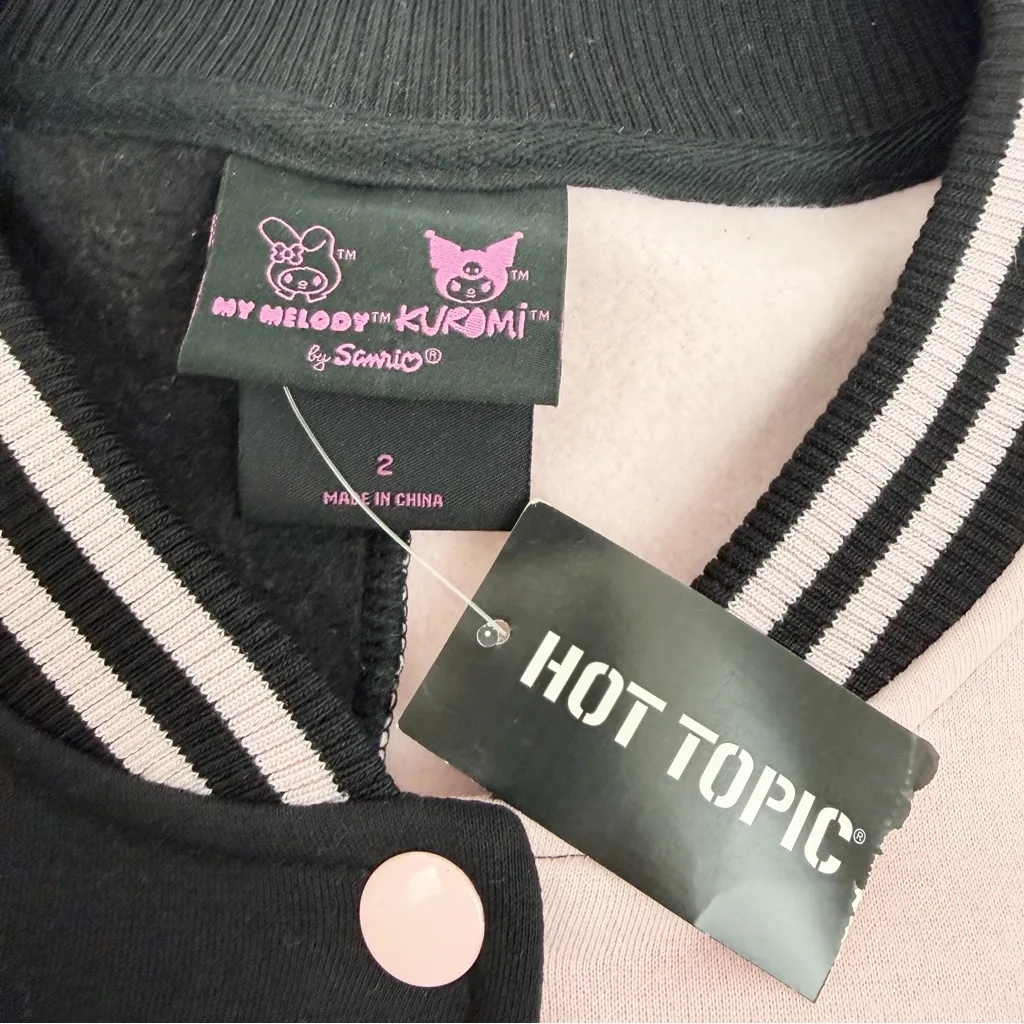 Hello Kitty Sanrio X Hot Topic My Melody & Kuromi Split Varsity Jacket Plus Size - Image 14
