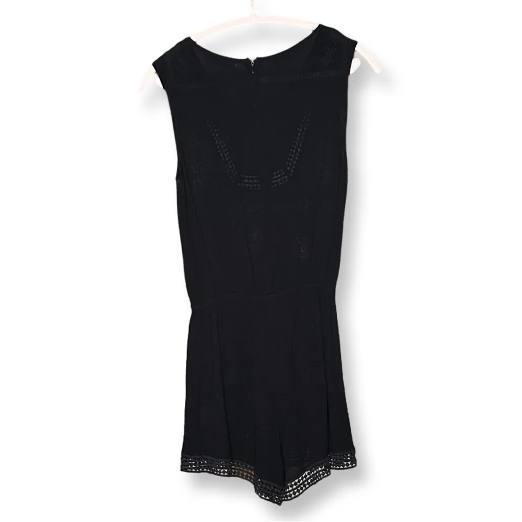 YMI Black Eyelet Lace Trim Romper Sz S - Image 3