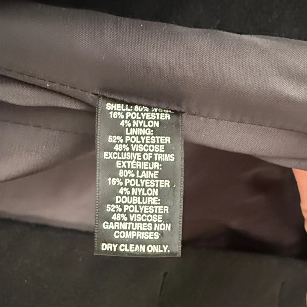 Black Saks Fifth Avenue Women’s Pea Coat Size 2 - Image 6