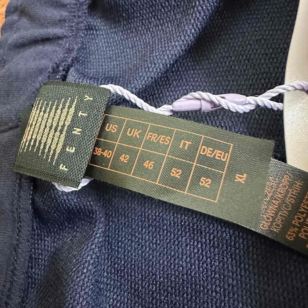 NWT Fenty Navy Elastic Waistband Lace Detail Pants Size US 38 - Image 5