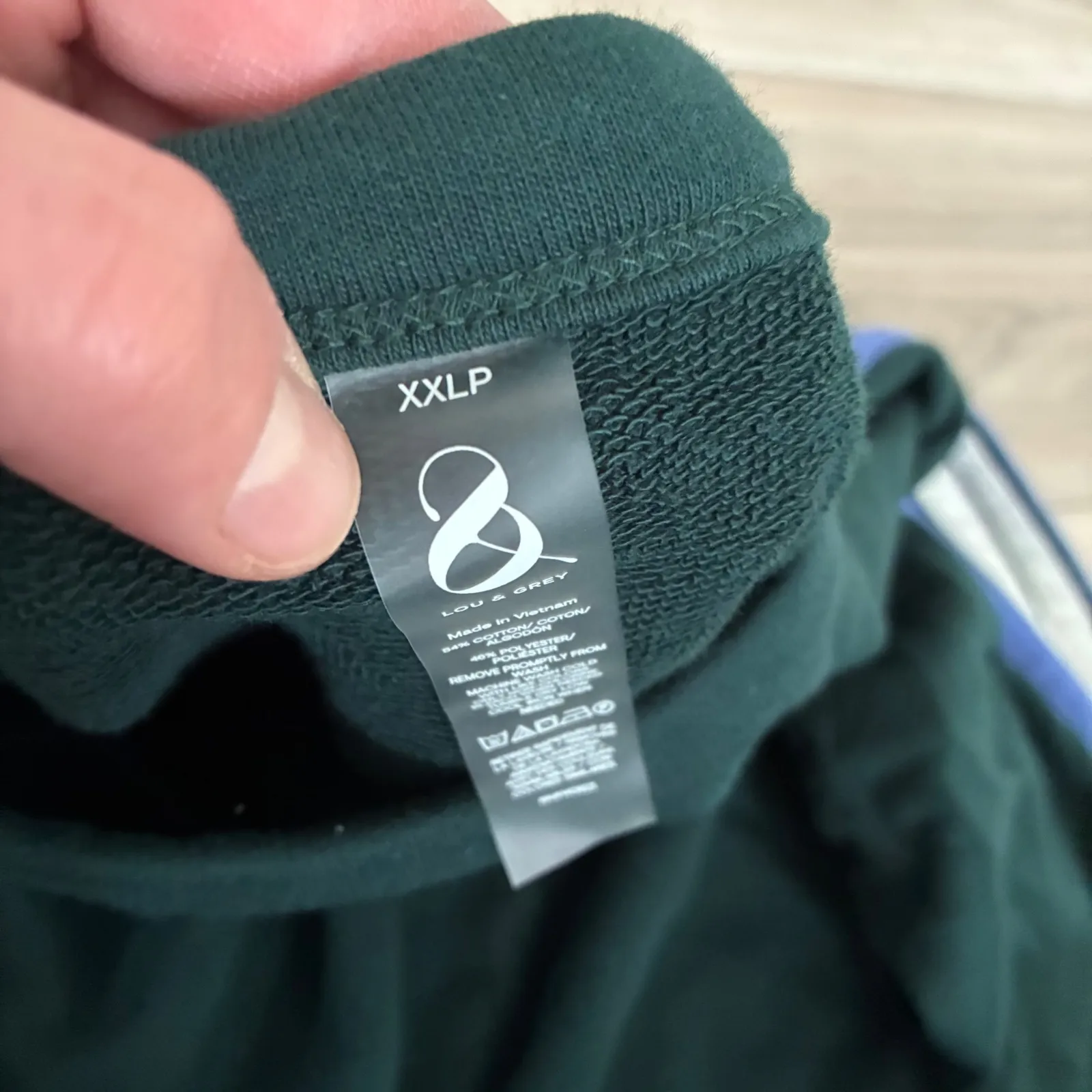 Lou & Grey Dark Green Athletic Stripe Crewneck Sweatshirt Plus Size XXL - Image 2