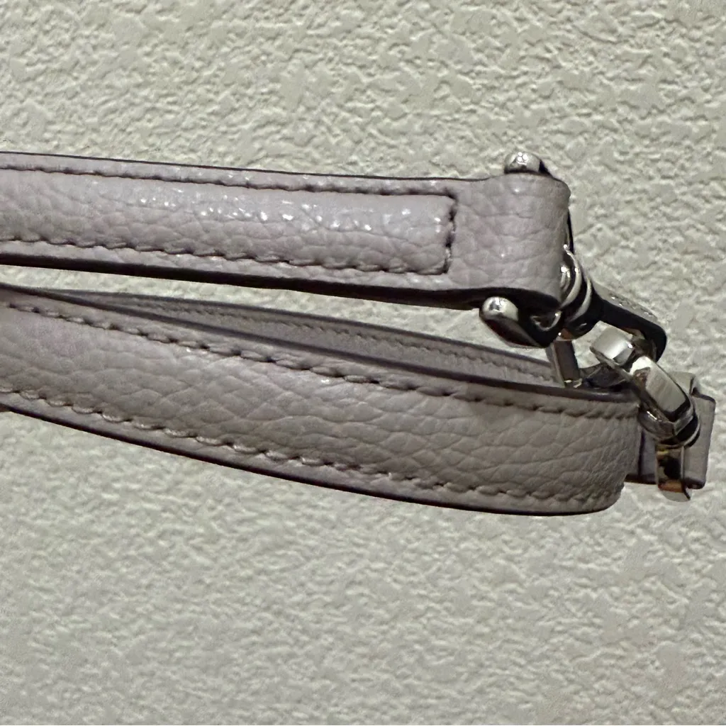 KATE SPADE Gray Pebbled Leather Silver-tone 1/2” Replacement Bag Strap New - Image 5