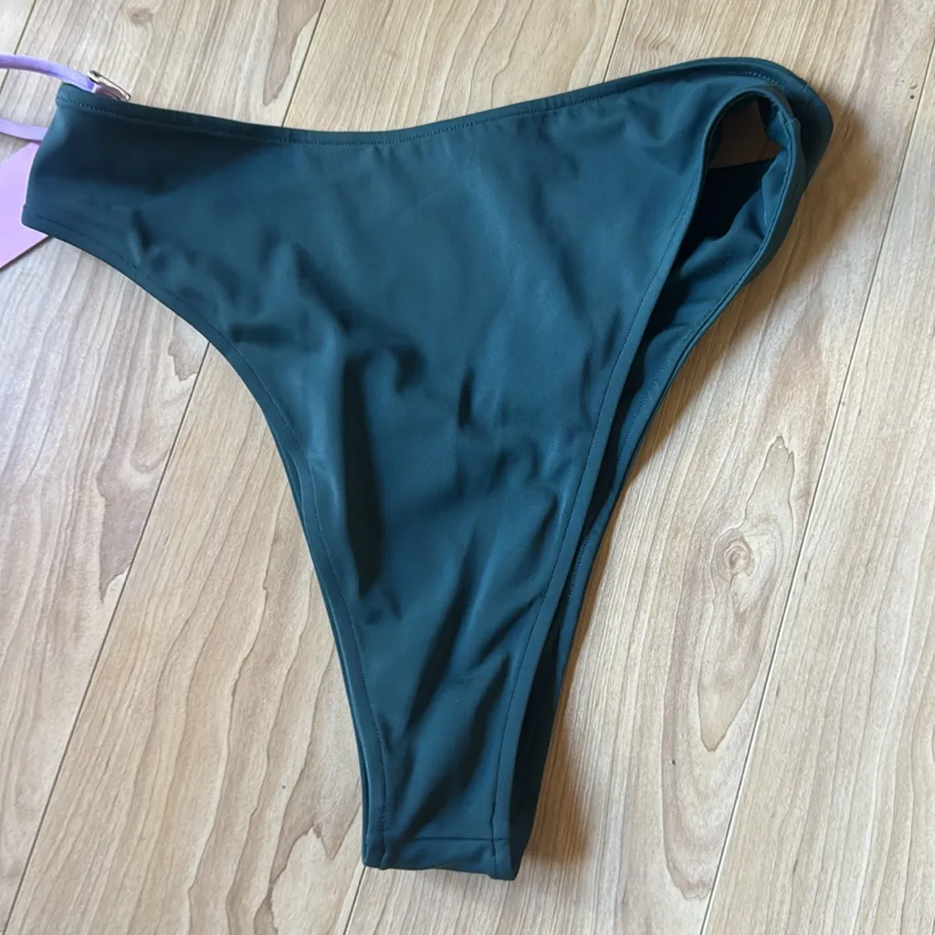 Dark Green Bikini Bottom High Waist Size M - Image 4