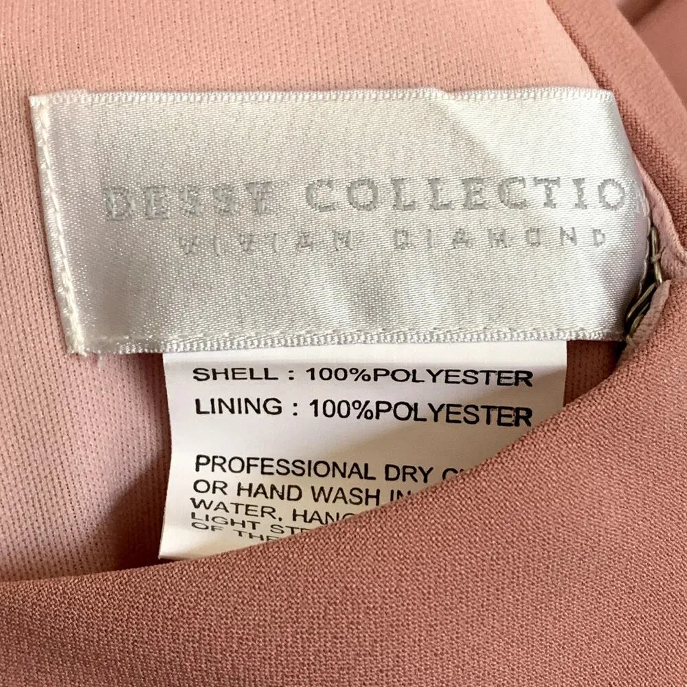 NWT Dessy Collection Crepe Open Back Sleeveless Dress in Desert Rose 3029 Pink Size 6 - Image 9