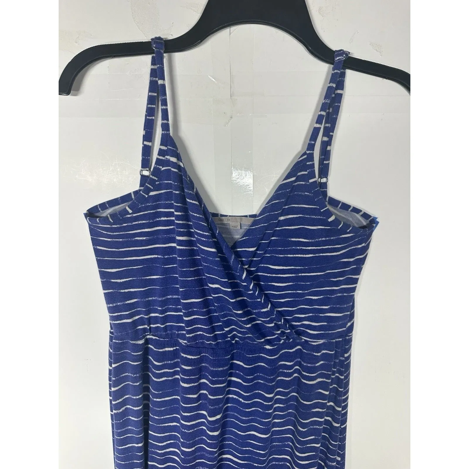 GAP Women’s Maxi Dress XS Blue White Striped Sleeveless V-Neck Summer Beach - Image 3