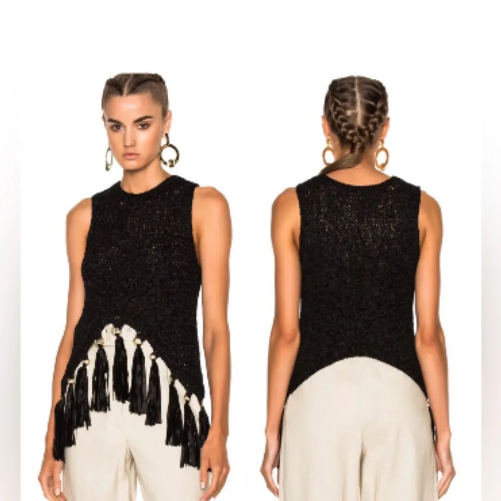3 for $50 A.L.C. White sleeveless fringe tassel top S resort resortvibes boho - Image 2