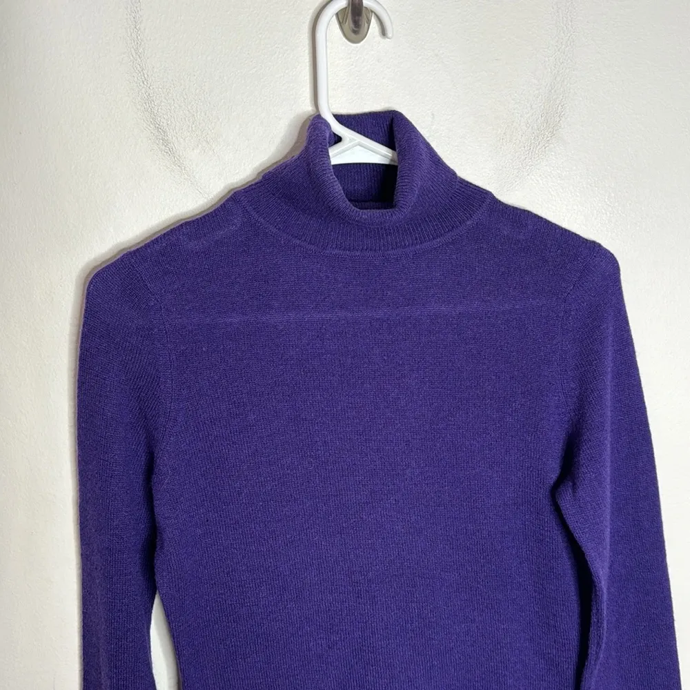 Indulge Cashmere Blackberry Turtleneck Classic Fit Sweater Size XS - Image 3