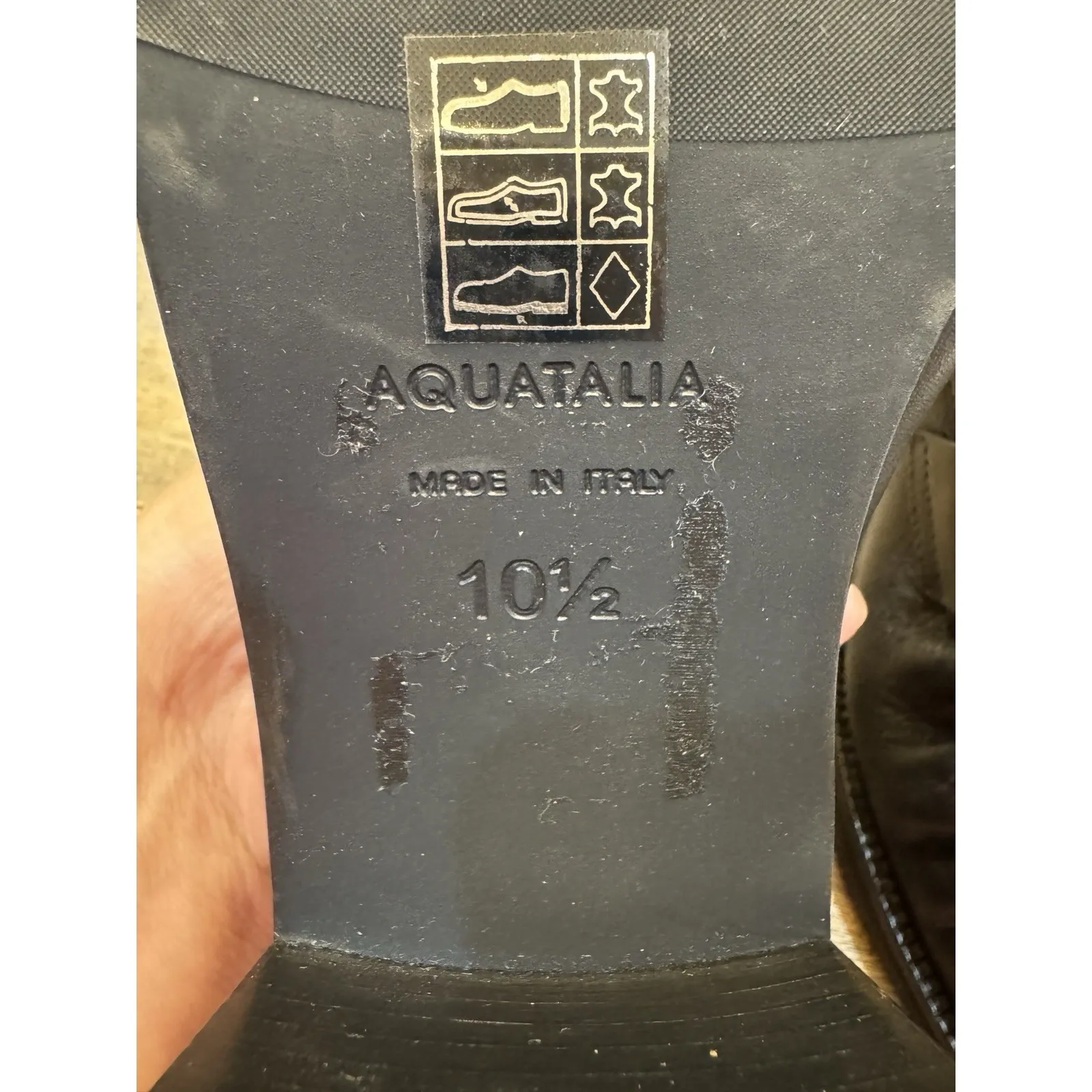 $595 NEW AQUATALIA Josette Black Leather Penny Loafer Heels Women Size‎ 10.5 - Image 10