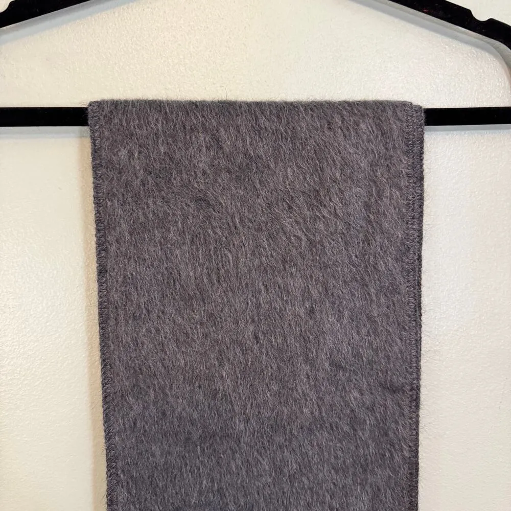 Alpaca Camargo Scarf Gray Long Solid Wool Fringed Neck Scarf Soft Cozy Warm - Image 4
