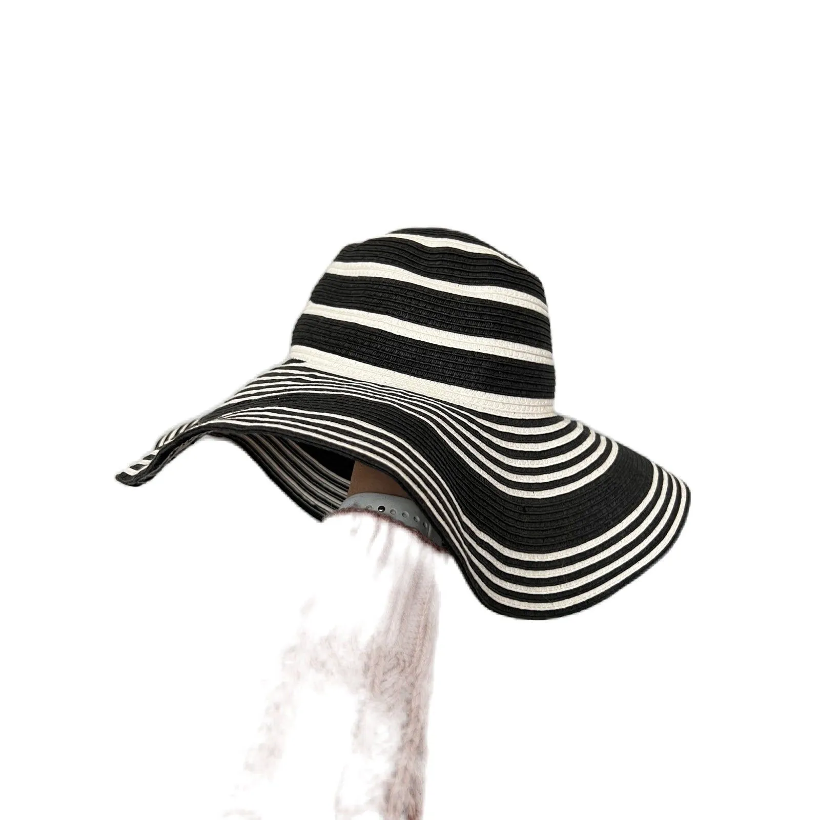 Talbots  striped floppy straw‎ beach hat - Image 2