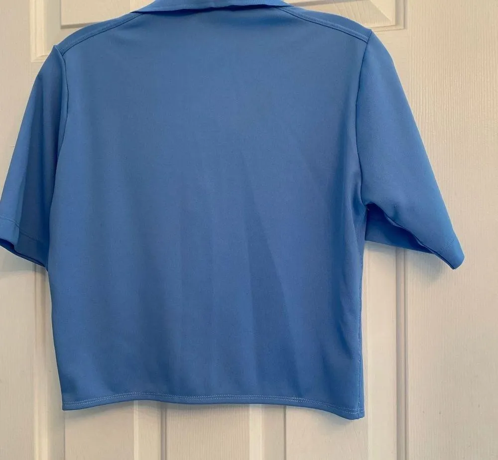 Nike Golf Polo Shirt Cropped Short Sleeve Blue M - Image 2
