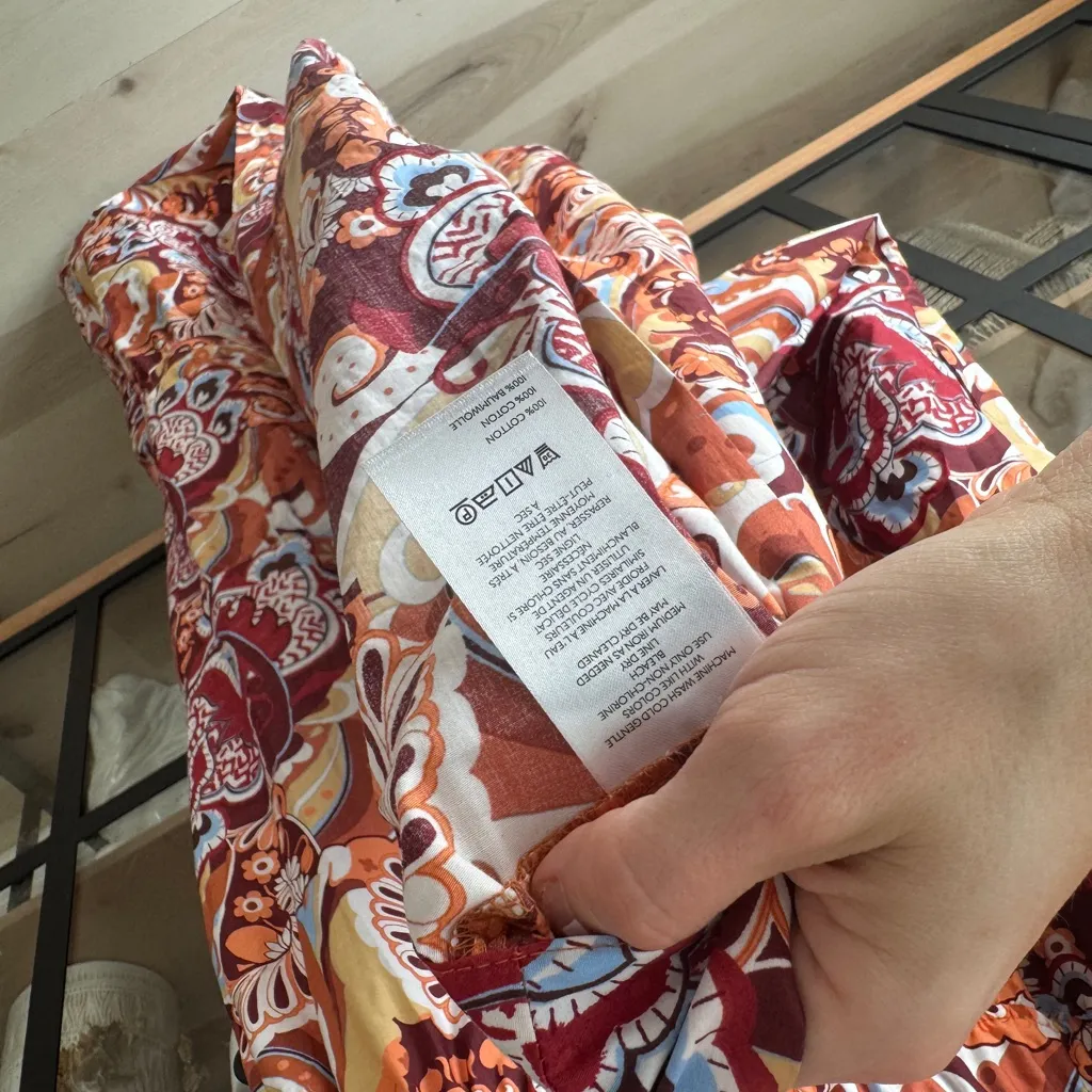 Anthropologie  Somerset Tiered Maxi Dress Bronze Paisley print poplin pockets - Image 10