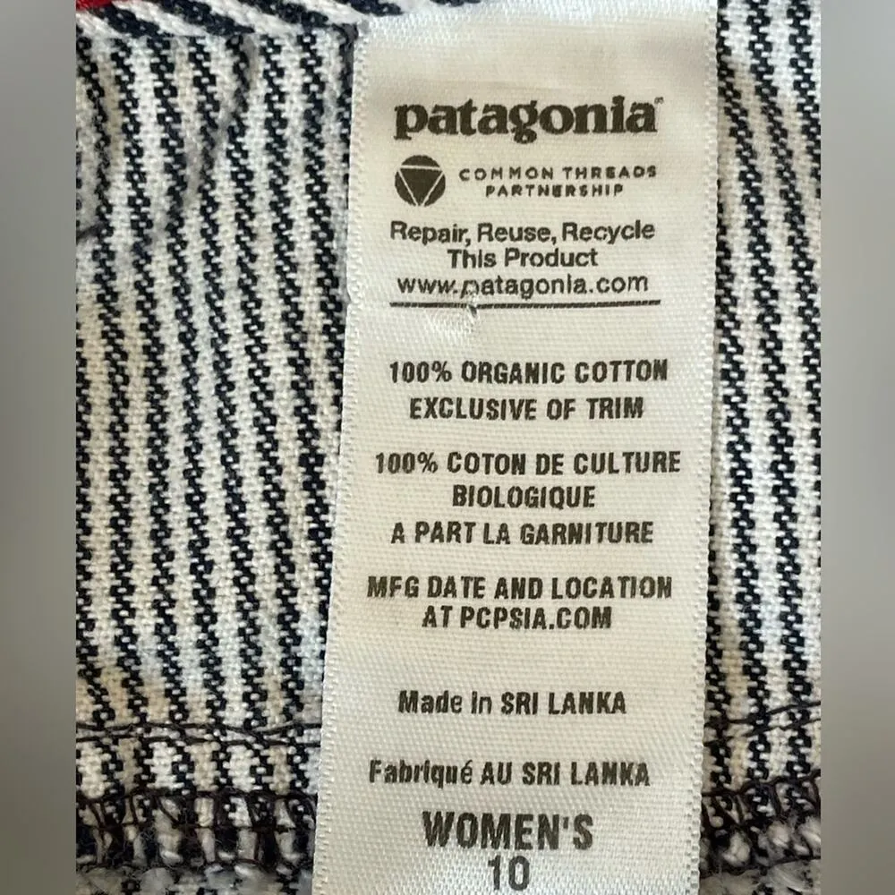 Patagonia  Denim Stripe Organic Cotton Button Front Skirt size 10 - Image 5