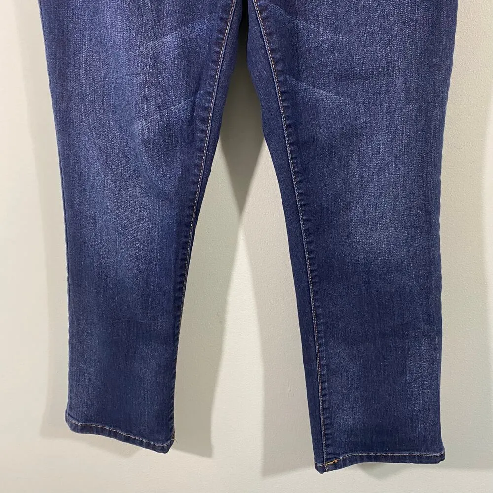 INC International Concepts Blue Med Wash Straight Leg Reg Fit Crop Jeans Size 8P - Image 5