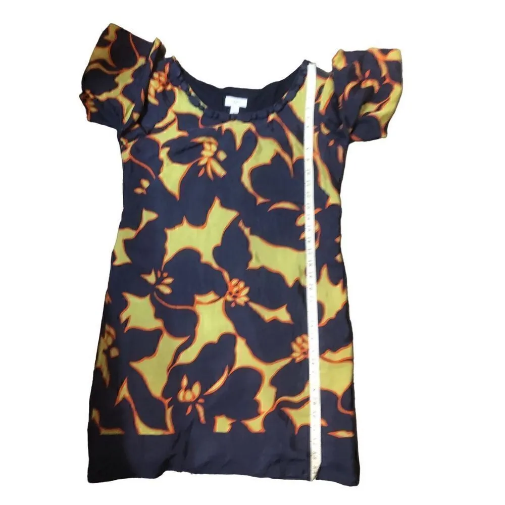 Ann Taylor navy blue, chartreuse and orange bold floral print dress.

Lightweigh - Image 9