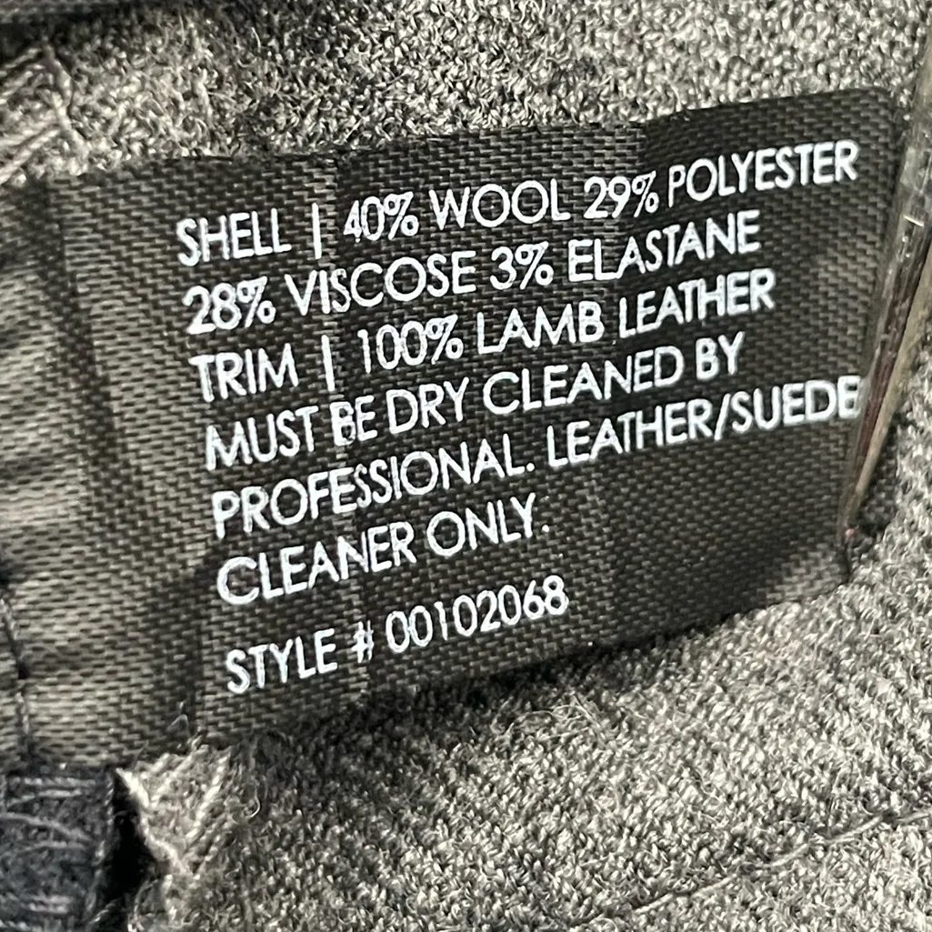 Club Monaco Pants Low Rise Size 00 Gray Black Lamb Leather Wool Tuxedo Stripe - Image 10