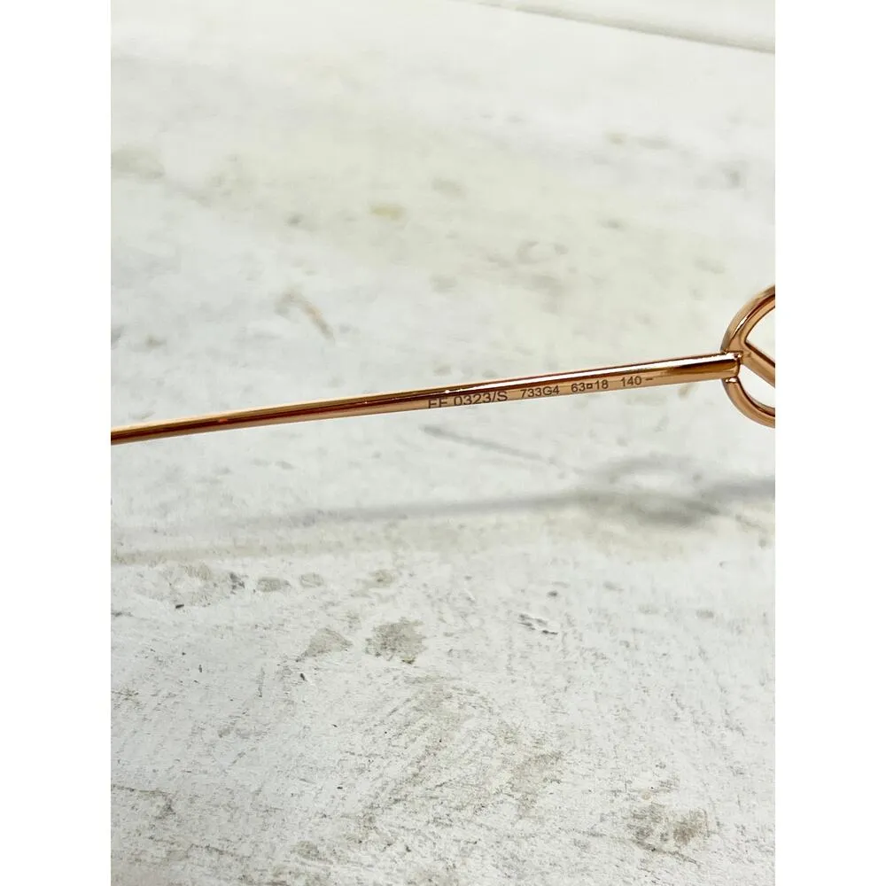 NEW Fendi FF 0323/S 733G4 Rose Gold Gradient Brown Lens Butterfly Sunglasses - Image 7