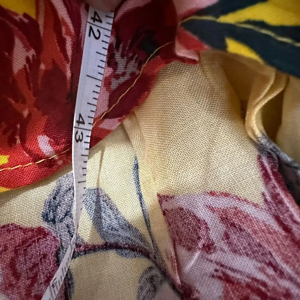 NWT Pacific Vibes Womens 2XL Yellow Floral Maxi Sundress Spaghetti Straps Ruffle Size XXL - Image 8