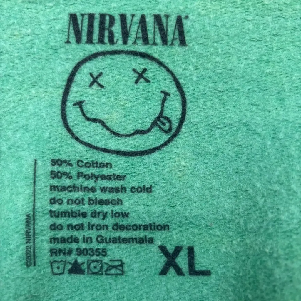 Nirvana Nevermind Grunge Band Mineral Wash Crewneck Sweater Size Extra Large - Image 4