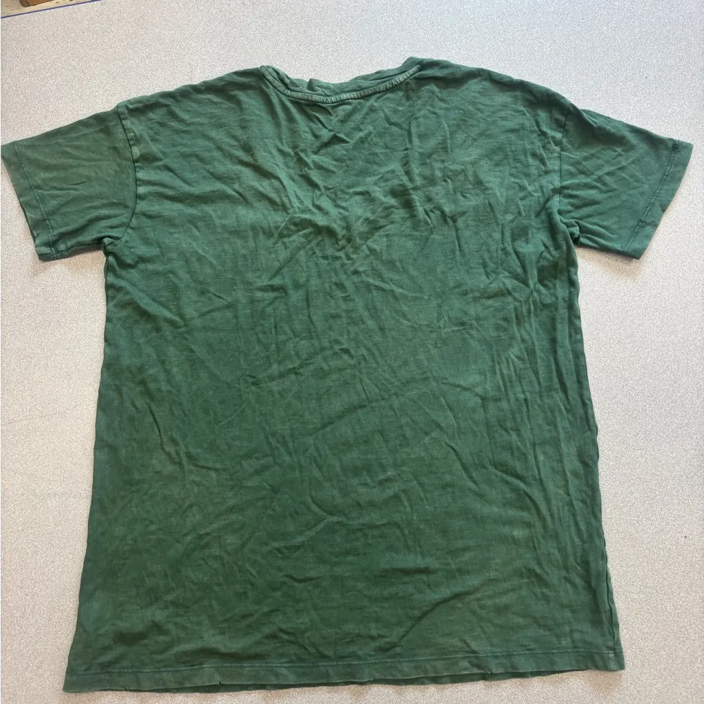 Aerie Green Women's Casual Top 100% cotton distressed short sleeve small - Image 3