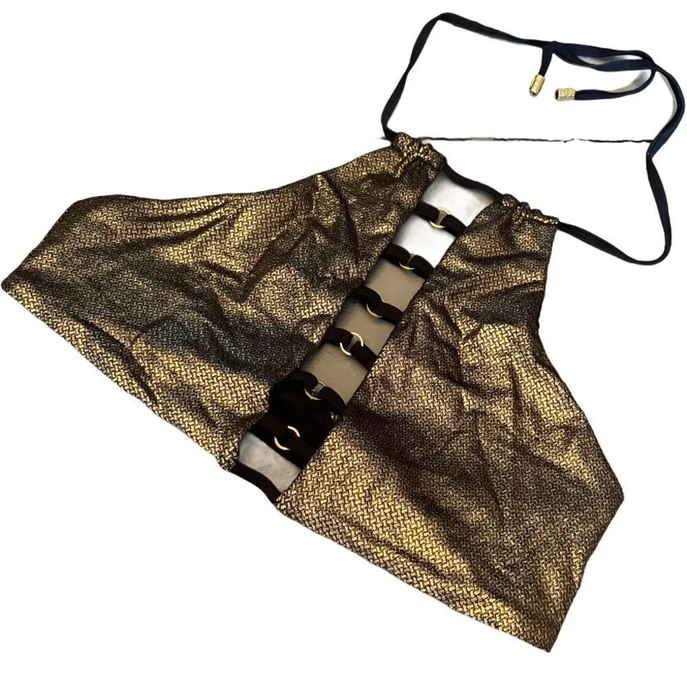 Beach Bunny Fools Gold‎ Halter Bikini Top - Image 2