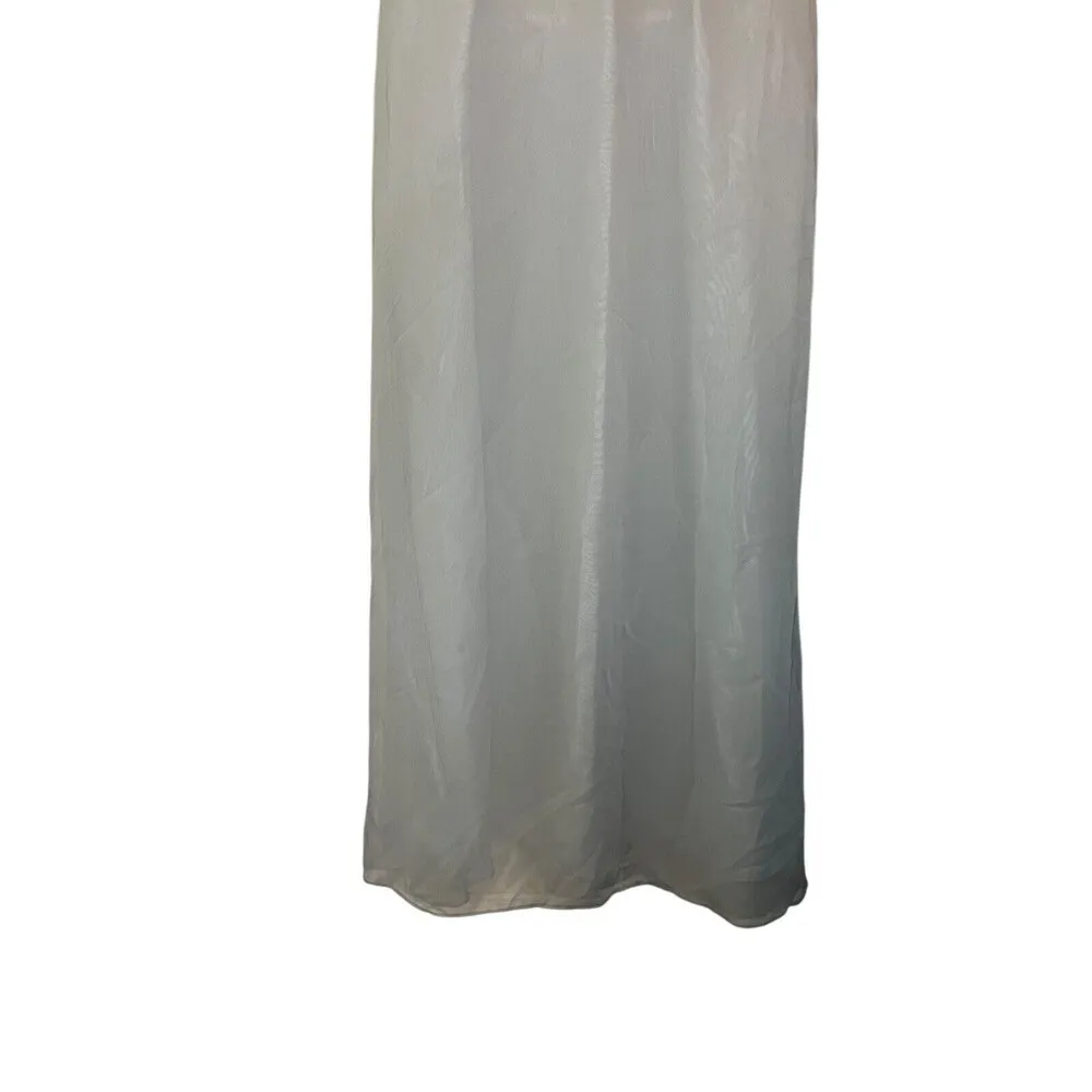 Jim Hjelm Occasions Size 8 Pewter Crinkle Chiffon Dress Style 5424 Formal Blue - Image 7