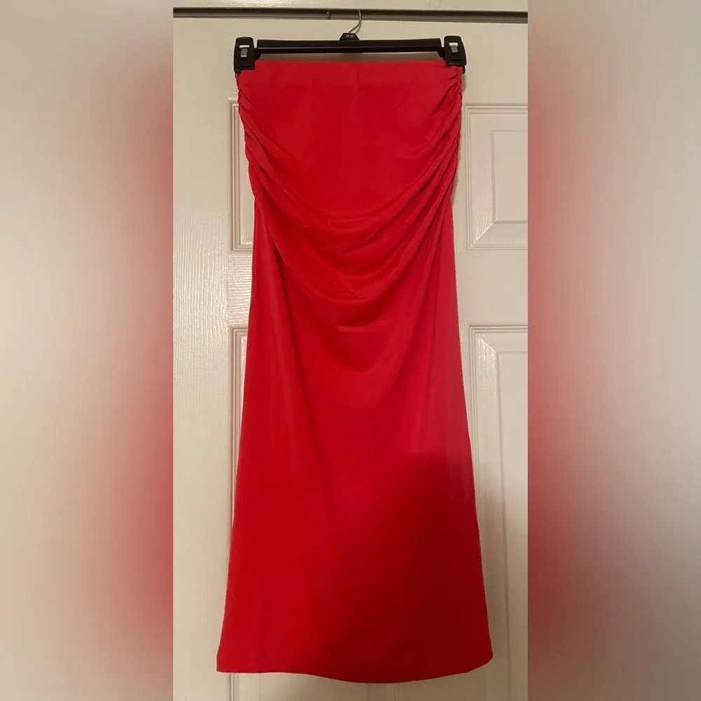 NWT H&M Bandeau Strapless Midi Dress Size XS Fitted Bodycon - Image 2