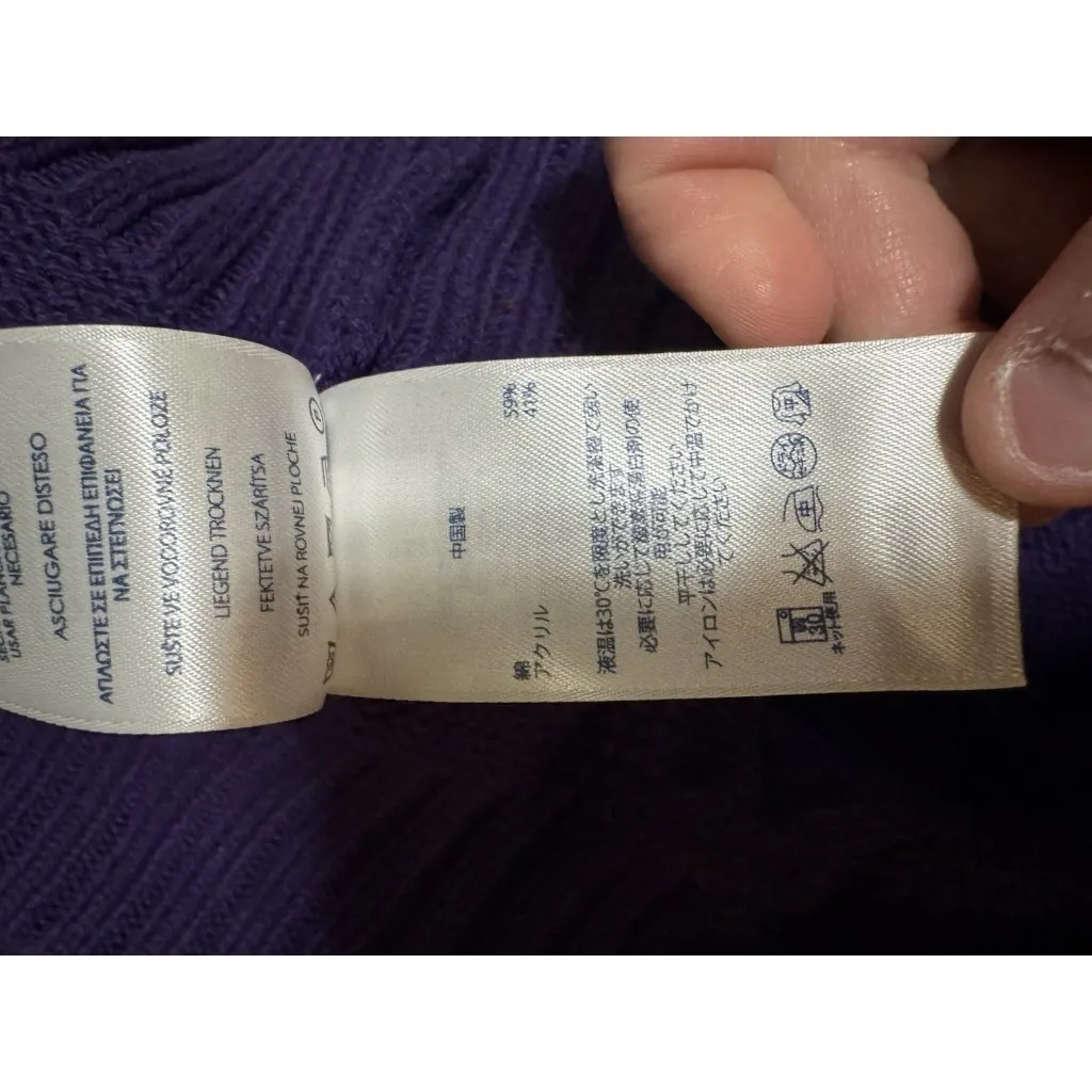 CHAPS Women‎ Size Large Knit Sweater Purple Long Sleeve Mock Neck Winter Holiday - Image 11