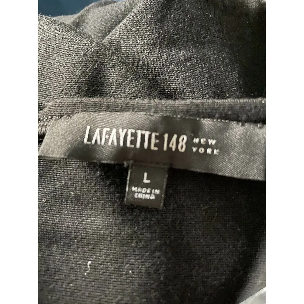 Lafayette 148 New York Black Dress Layered Sleeveless Viscose Blend Size Large - Image 9