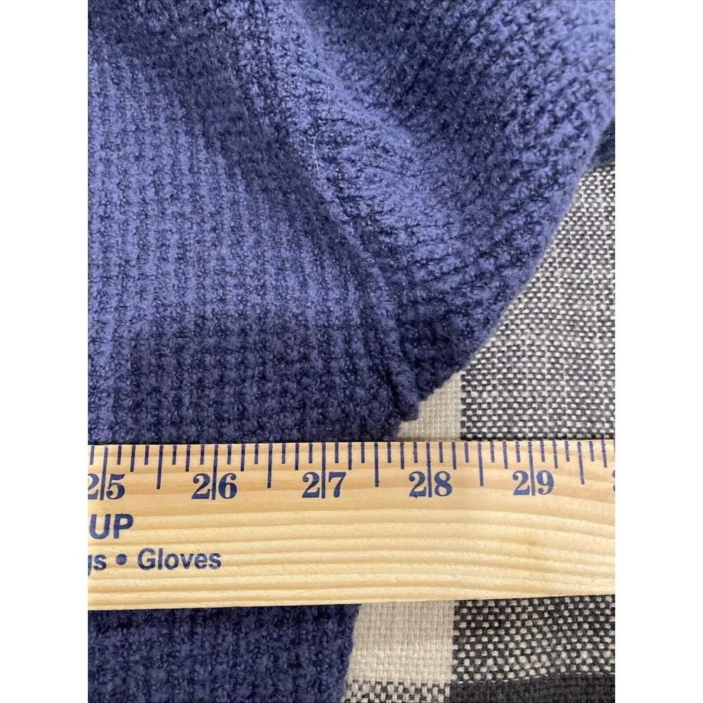 Aerie Blue Cozy Up Waffle Sweater Hoodie Size Large - Image 10