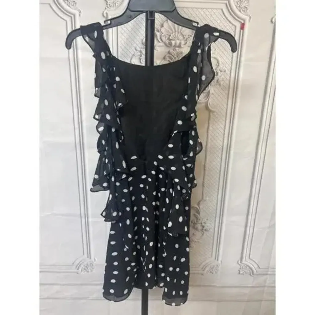 NWT LPA Giulia Mini Dress XS Black White Polka Dot - Image 12