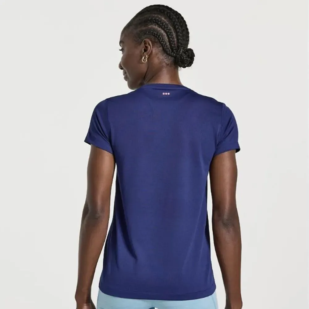 SAUCONY Women's Re-Imagined Stopwatch Short Sleeve in Navy Size Large - Image 3