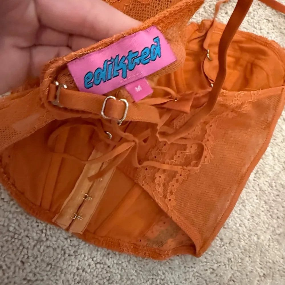 Orange Lace Bustier Top - Image 3