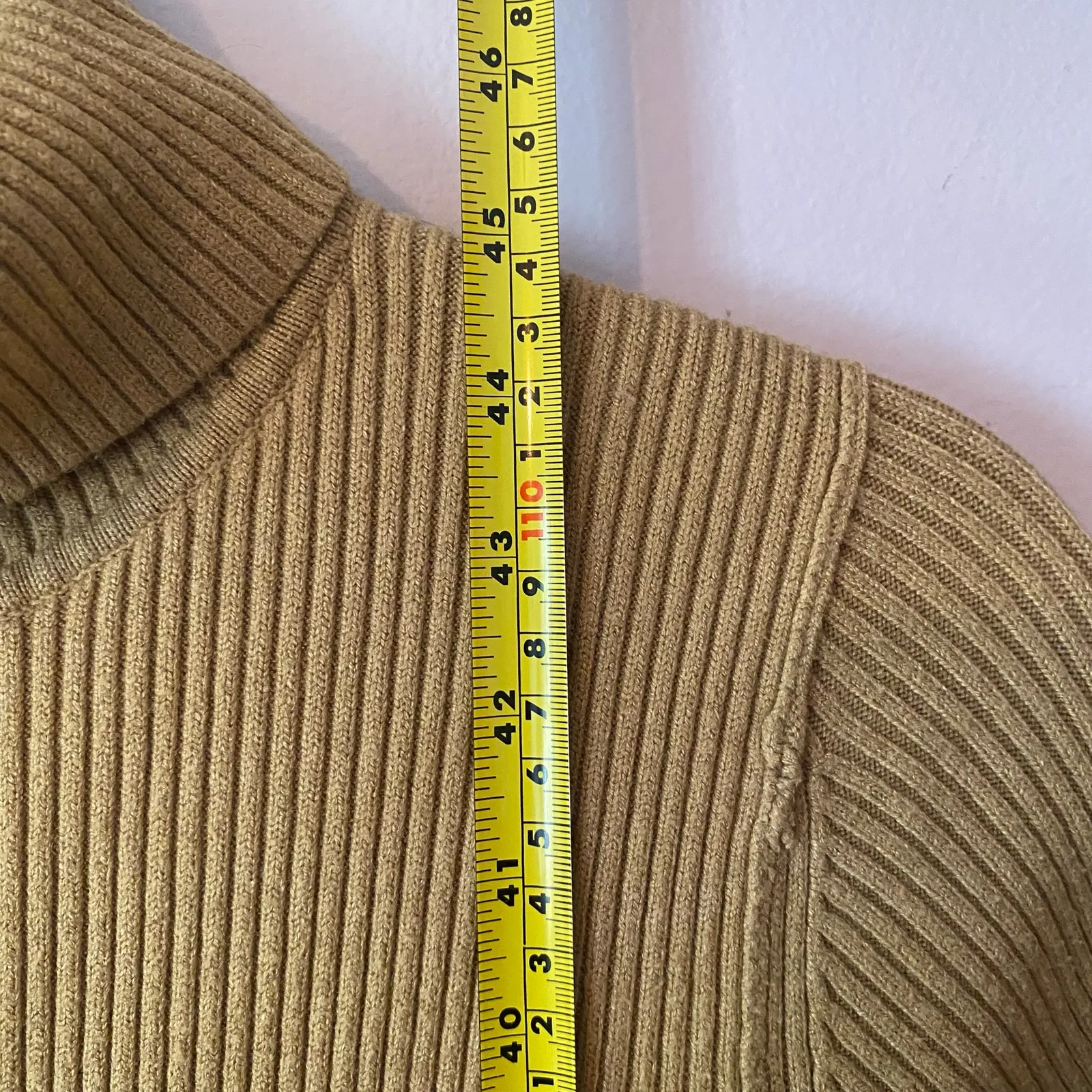 Free People Tan Brown Long Sleeve Sport Stripe Sweater Dress Midi Ribbed size XS - Image 8