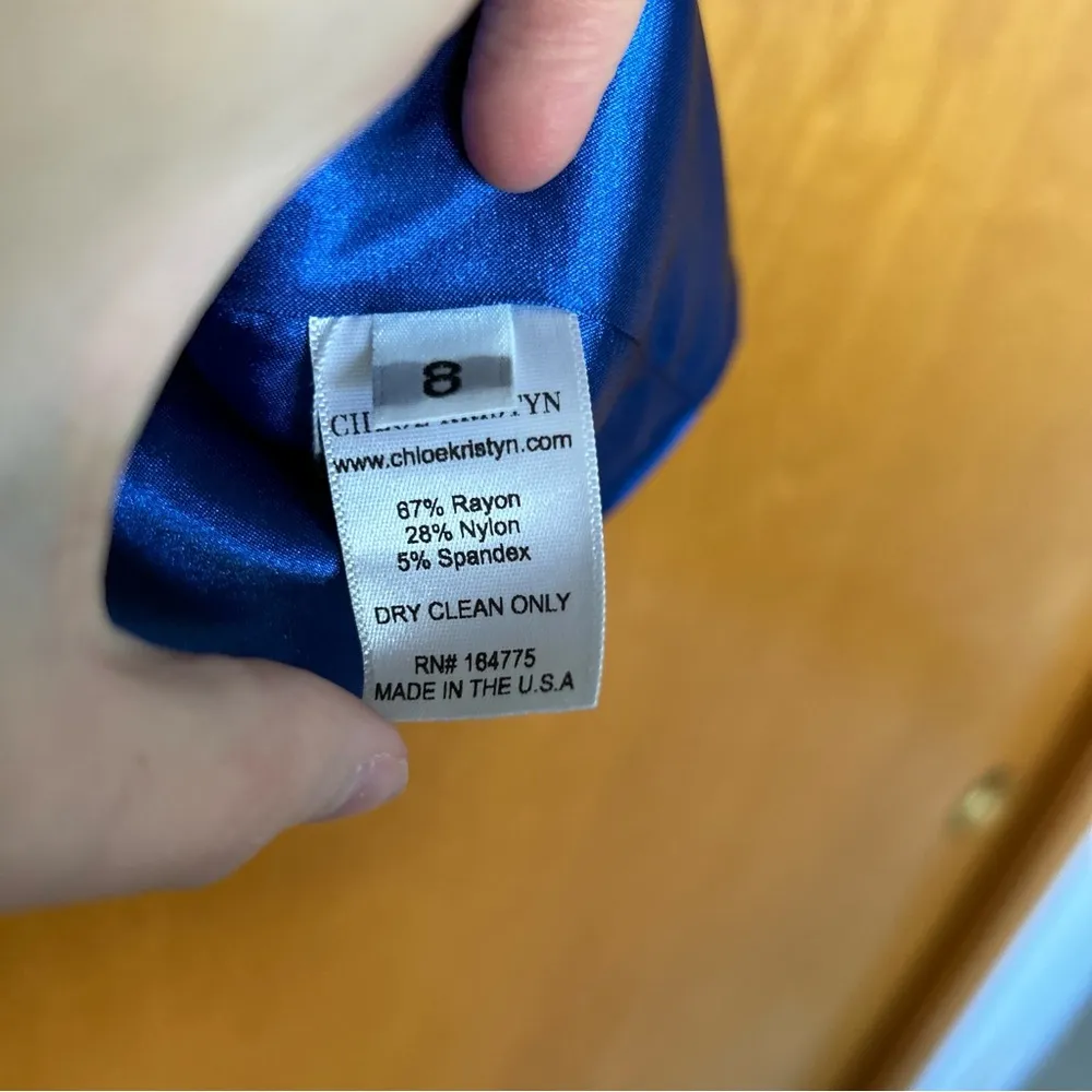 Chloe Kristyn Taylor Tailored Ponte Blazer in Cobalt Blue Size 8 - Image 8