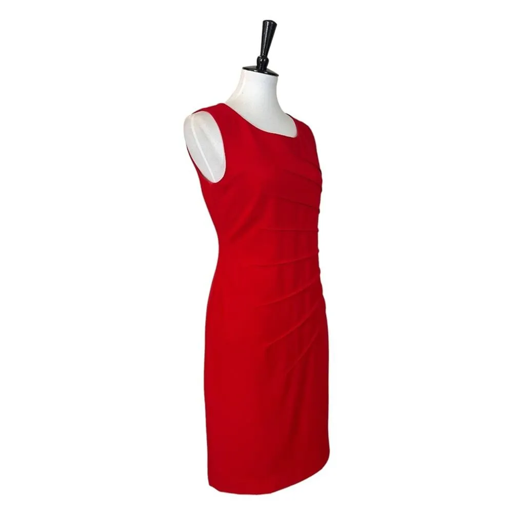 New Directions Sheath Bodycon Dress Sleeveless Round Neck Red Women’s Size 6 - Image 2