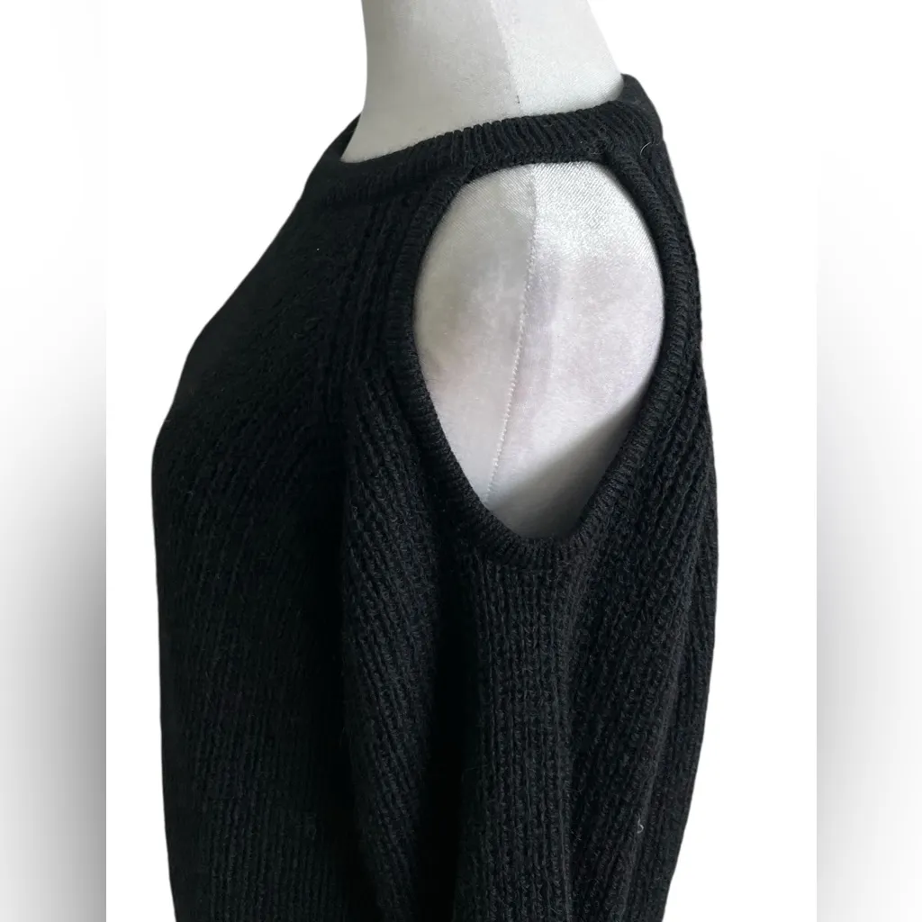 IRO Black open shoulder merino wool blend long Sweater - Image 4
