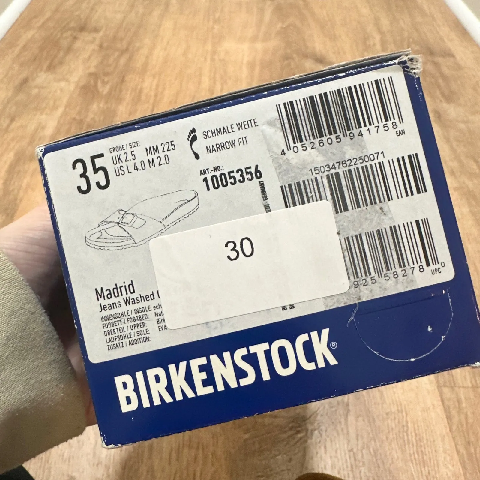 Birkenstock | NEW Madrid Washed Out Jeans Silver Sandals, Size 35 EU / 5 US - Image 6