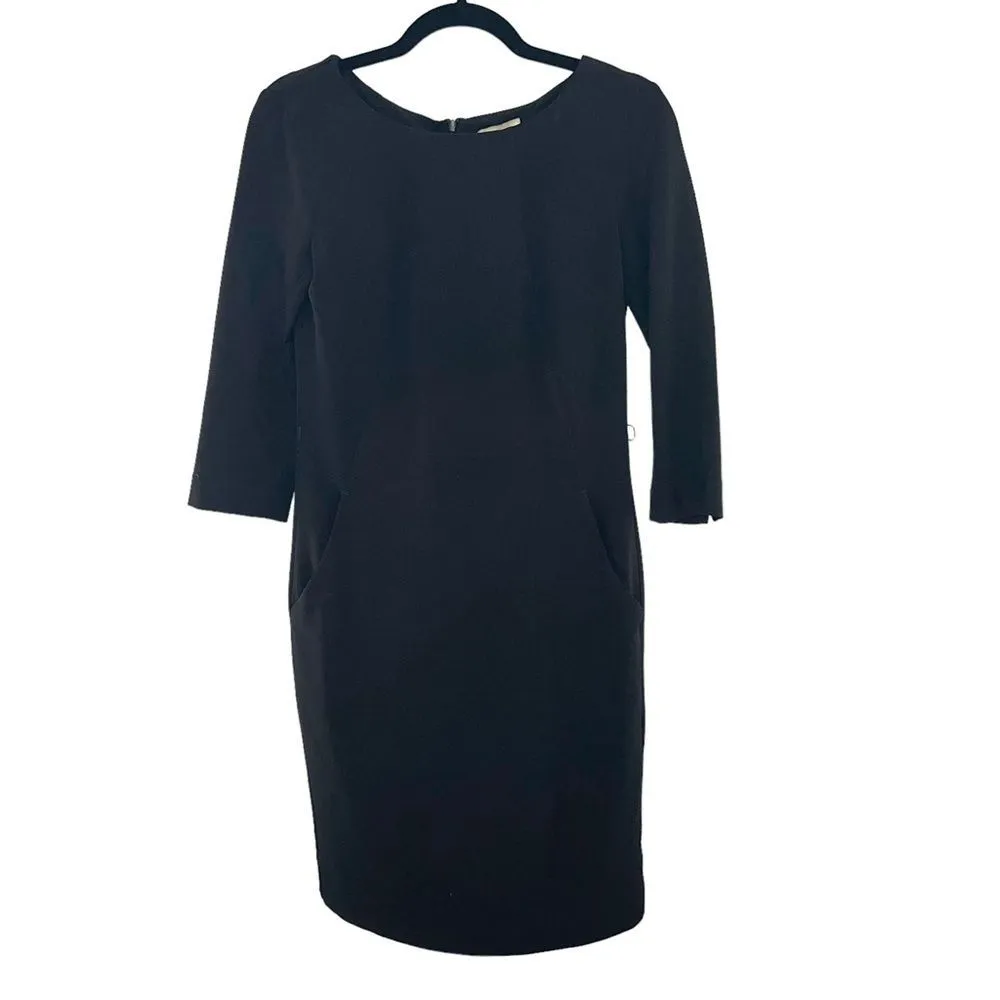 MM Lafleur Black 3/4 Sleeve Sheath Dress Career Work Office Size 2 - Image 2