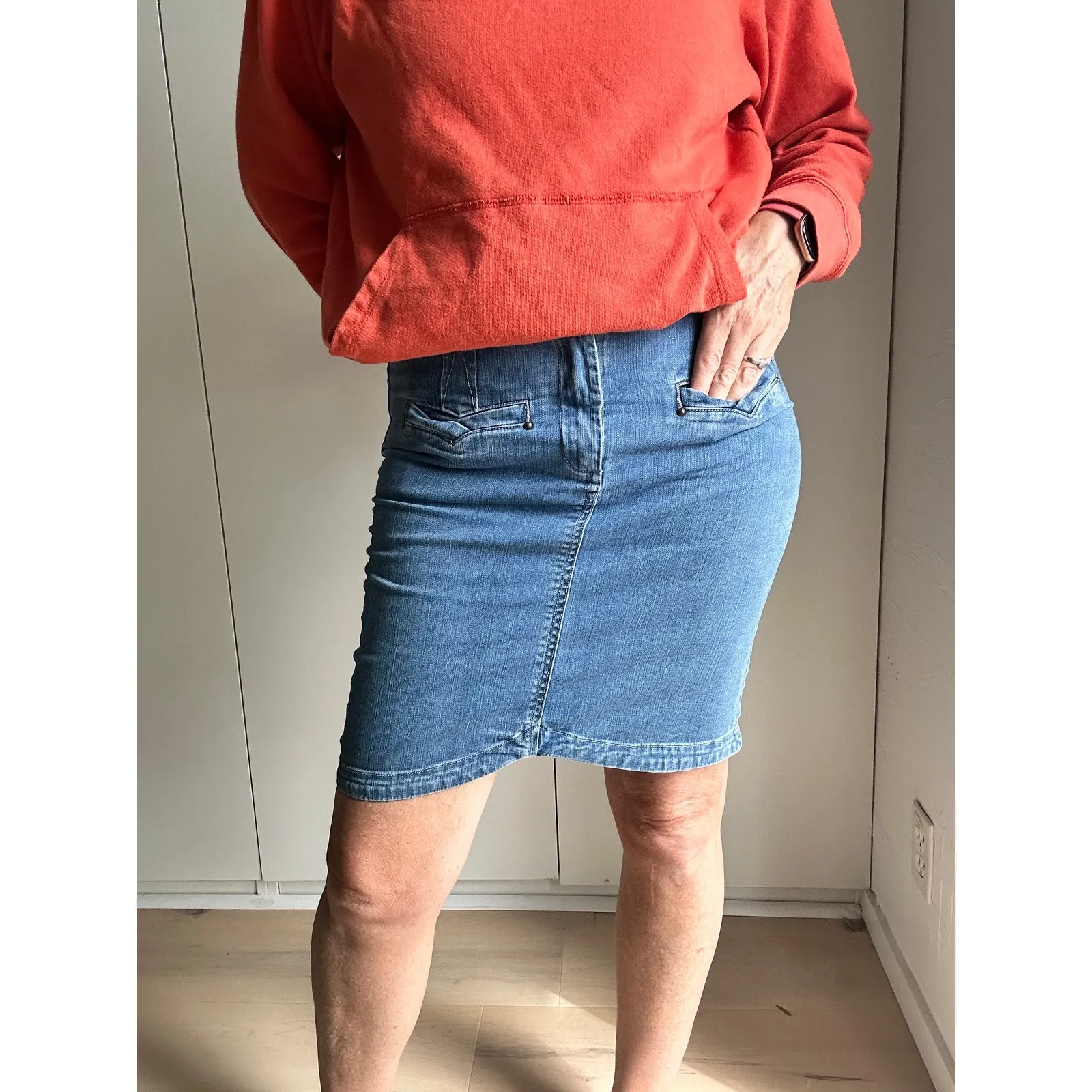 Anthropologie Denim Pencil Skirt Y2k Denim jeans Skirts leifsdottir Cotton - Image 9