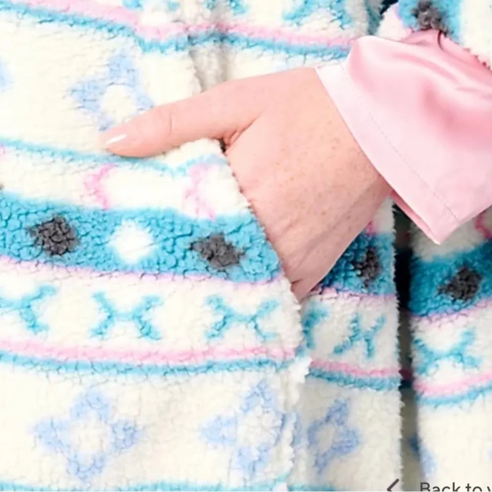 MUK LUKS Sherpa Hooded‎ Pop Over solid black Size M - Image 3