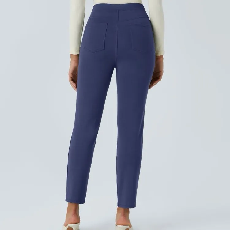 Halara Flex SculptNet High Waisted Pocket Slim Work Pants Blue M - Image 2