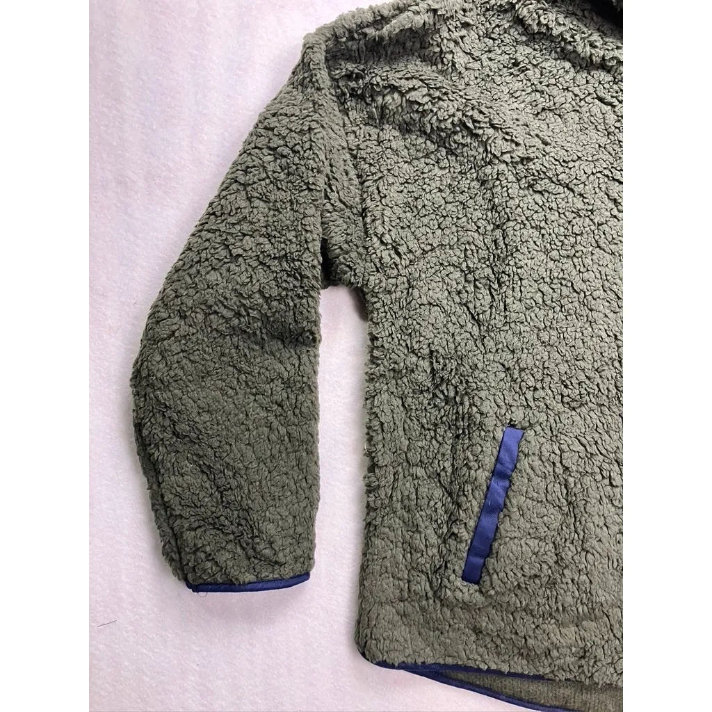 Perch by Blu Pepper Womens 1XL Fuzzy Sherpa Fleece Zip Hoodie Jacket Green Size 1X - Image 4