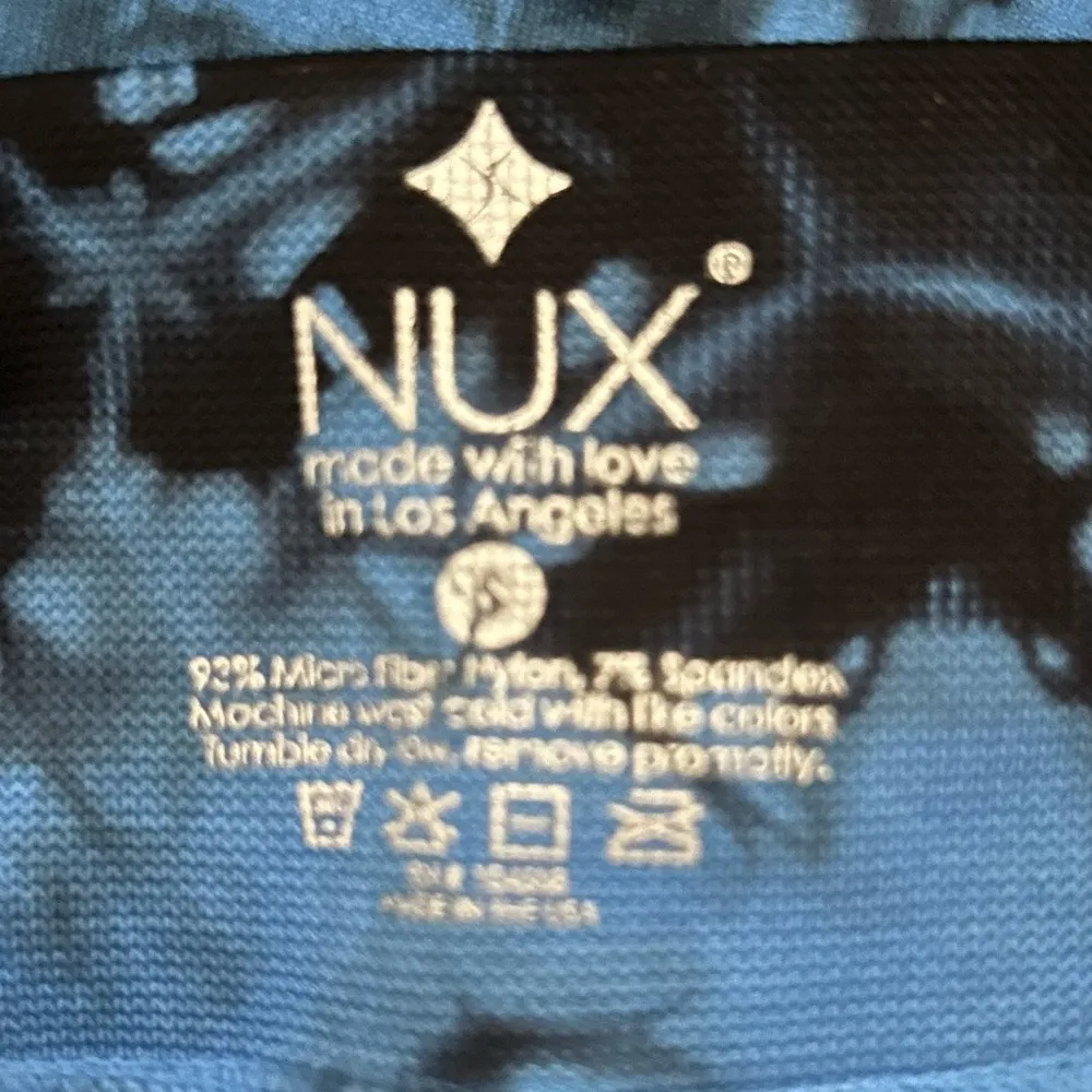 Nux Blue & Black Tie Dye Capri Size Small Leggings Yoga Running Fitness Workout. - Image 5