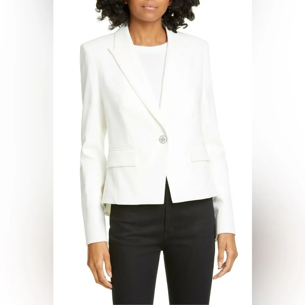 Veronica Beard NEW Danielle Dickey Stretch Blazer Jacket Off-White Schoolboy - Image 2