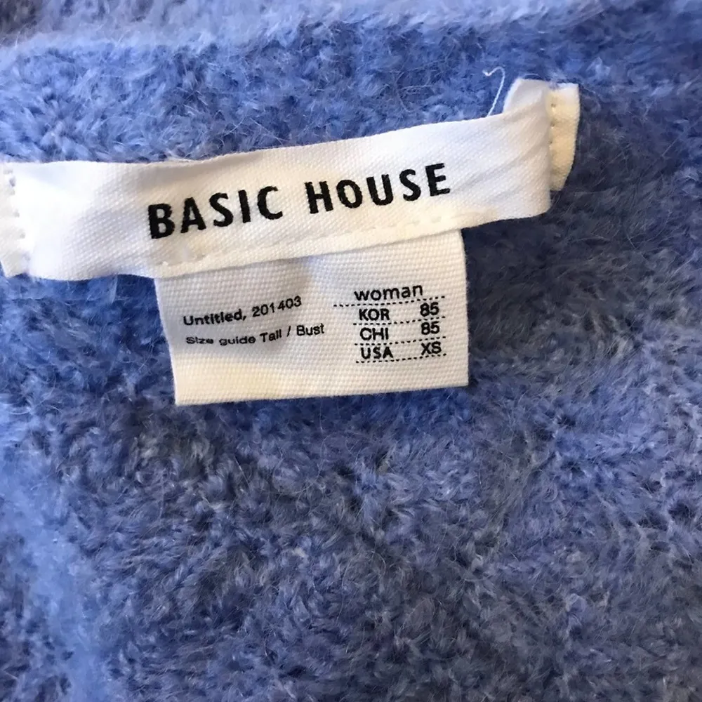 Basic House Oversized Light Blue Cardigan Sweater Size XS - Image 5