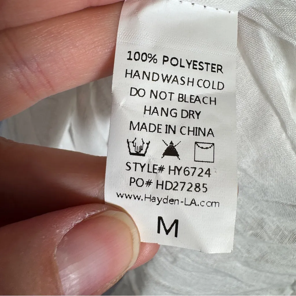 Hayden White Pink Floral Midi Dress Womens M Ruffled Coquette Cottage Core - Image 5