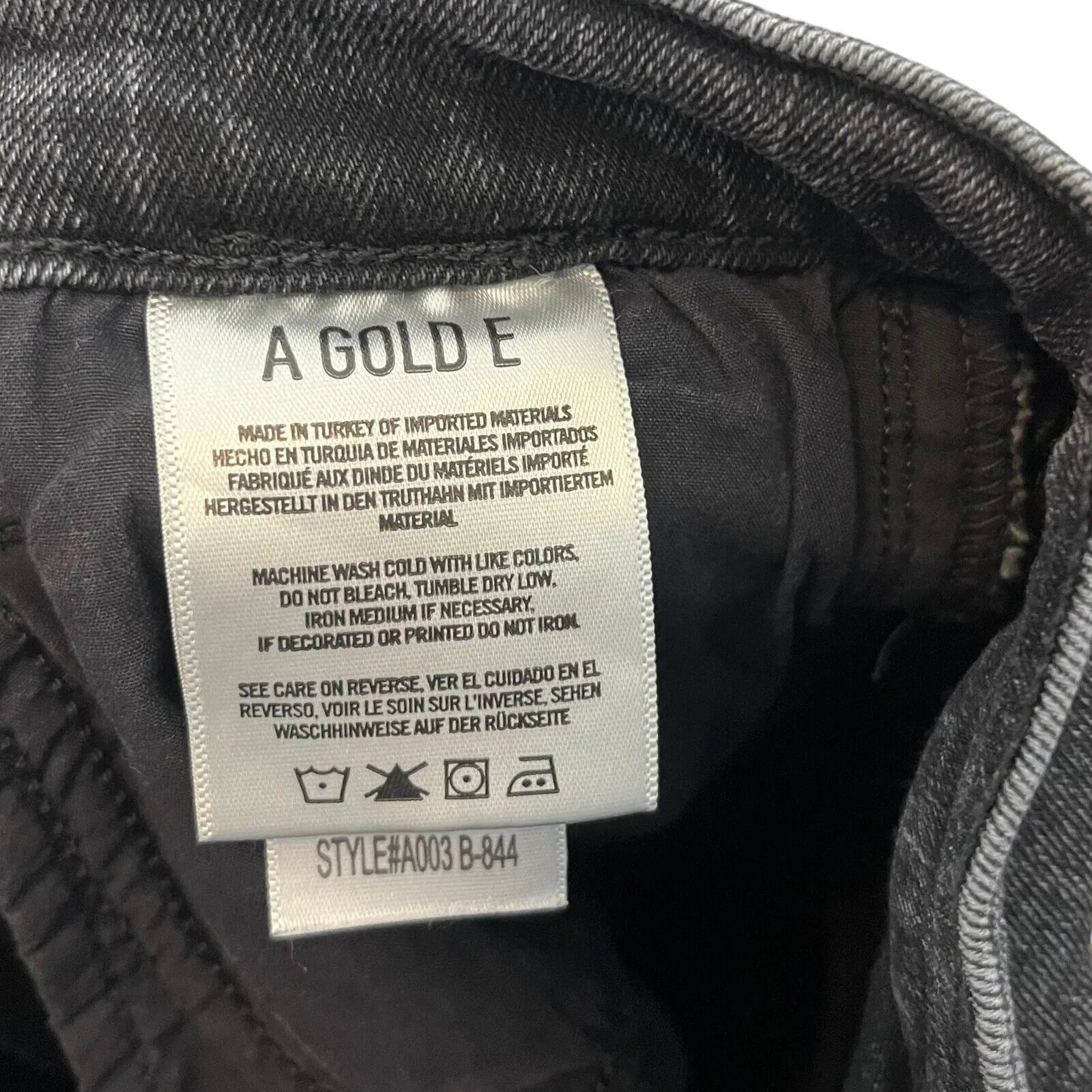 Agolde Sophie High Rise Skinny Distressed Jeans Women’s 25 Dark Grey Silence - Image 10