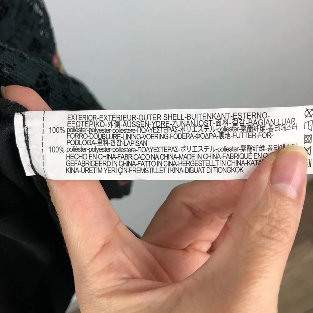 Zara Floral Lace Embroidered Mini Ruffle Bohemian Dress XS - Image 15