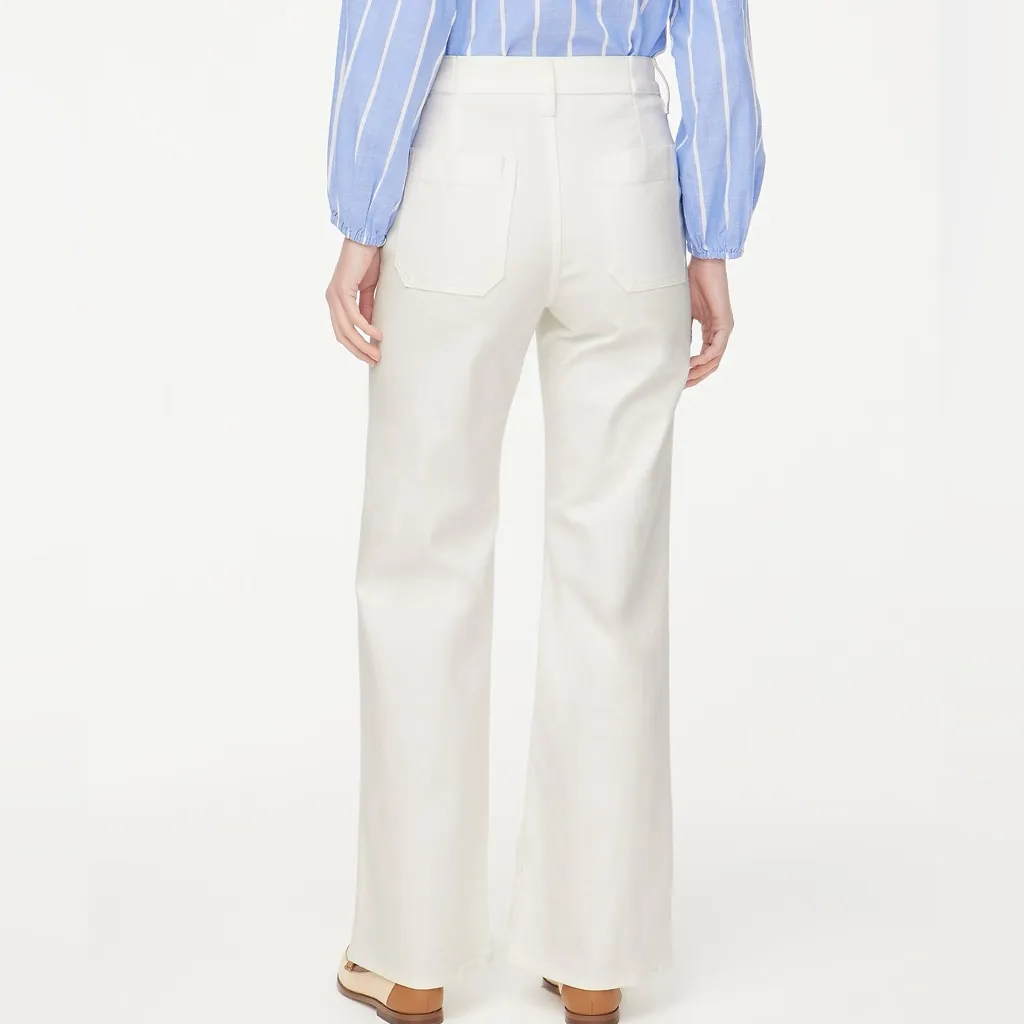 J.CREW White Tall slim wide-leg sailor jean in all-day stretch Size 32 Tall - Image 3